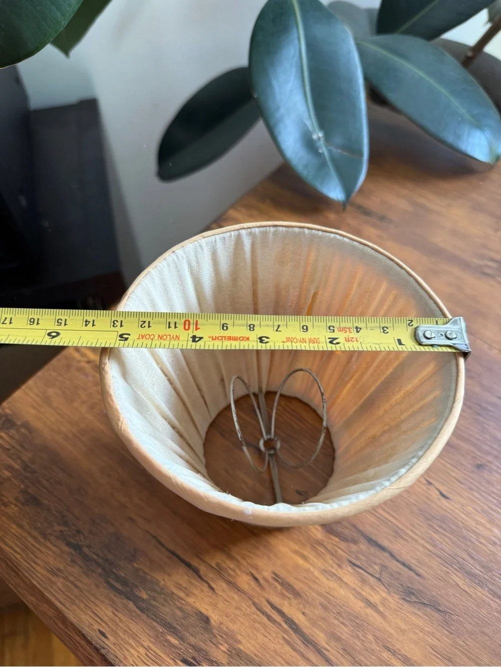 Orange Pleated Fabric Lamp Shade - Unbranded